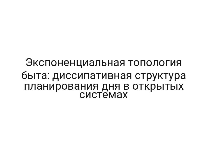 Экспоненциальная топология быта: диссипативная структура планирования дня в открытых системах
